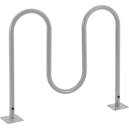 Global Industrial Wave Bike Rack, 5-Bike Capacity, Flange Mount, Gray 670342MGY